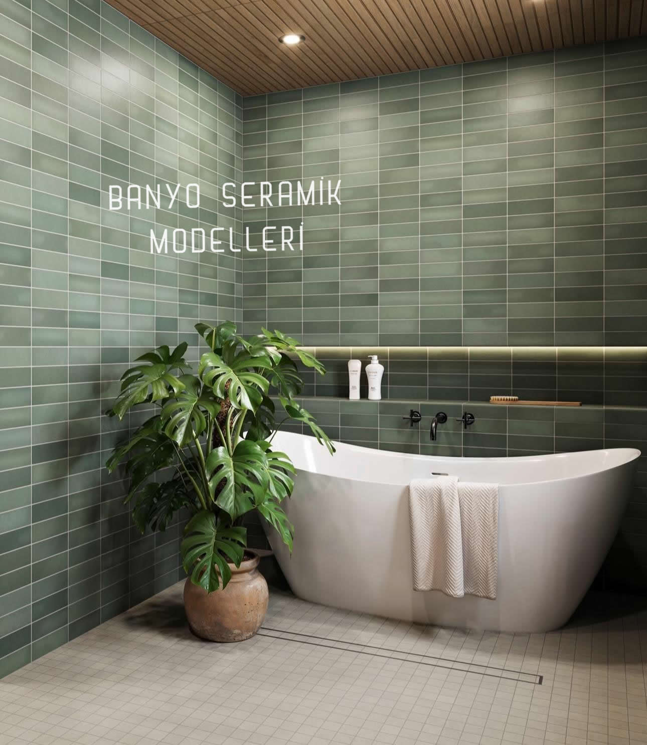 Banyo Seramik Modelleri-BSM-010, 5x25 Sırlı Parlak Seramik Banyo Tasarım
