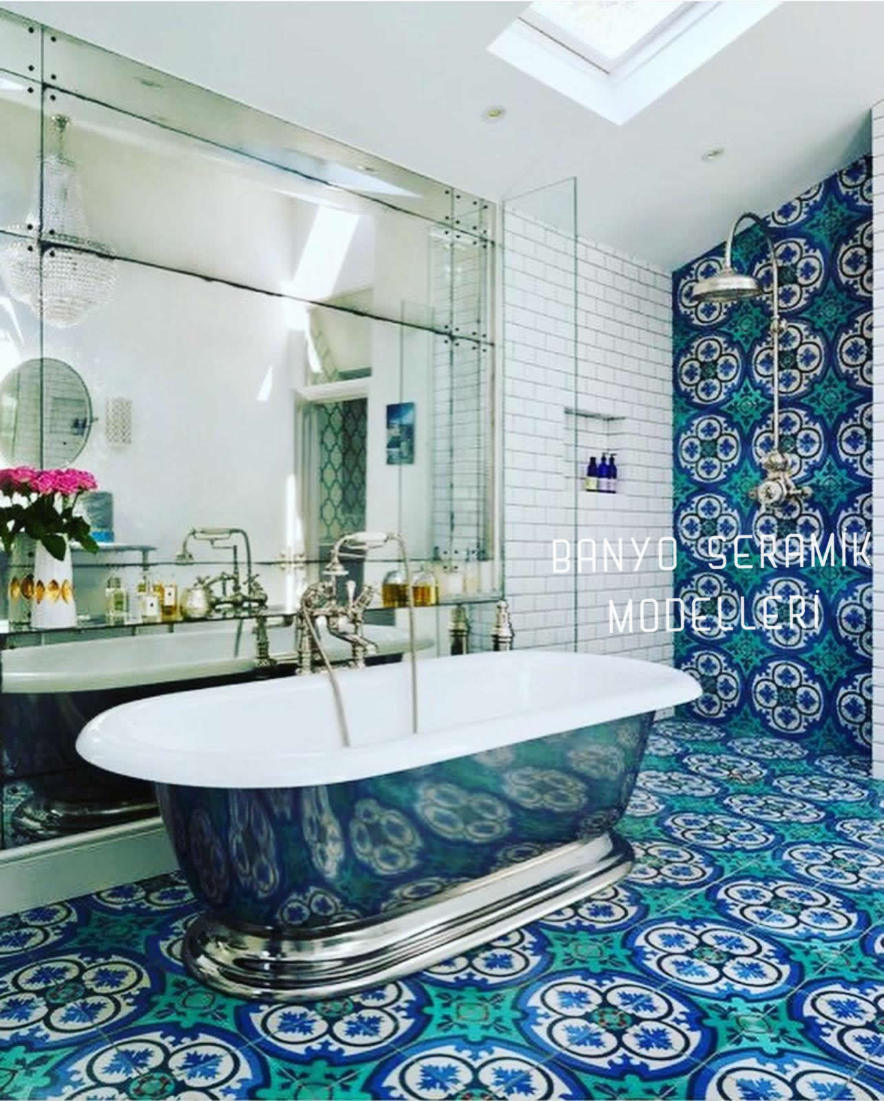 Banyo Seramik Modelleri-BSM-005, Geometri Desenli Banyo Çini Seramik 20x20