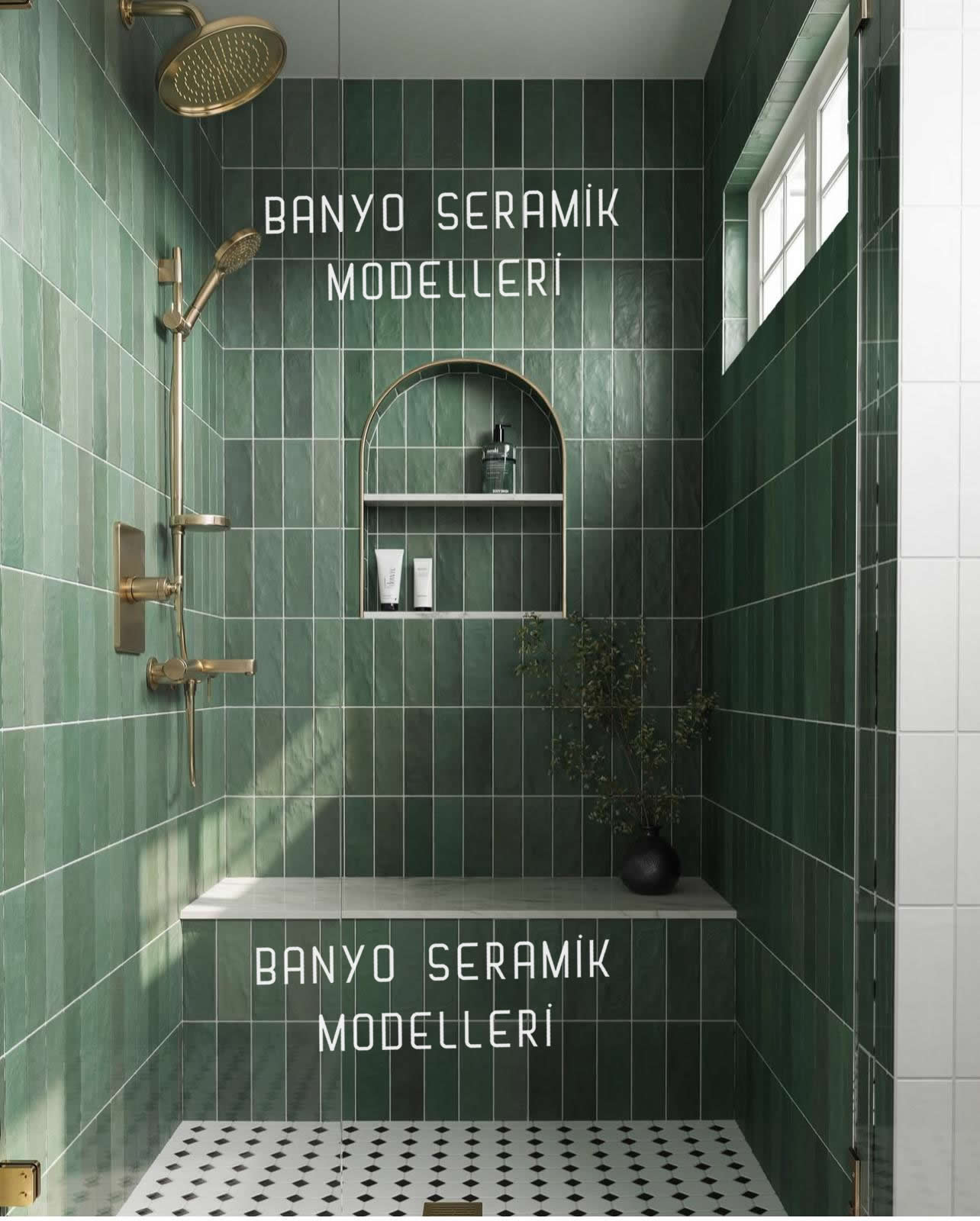 Banyo Seramik Modelleri-BSM-006, Banyo Seramik Rüstik Dalga Yeşil