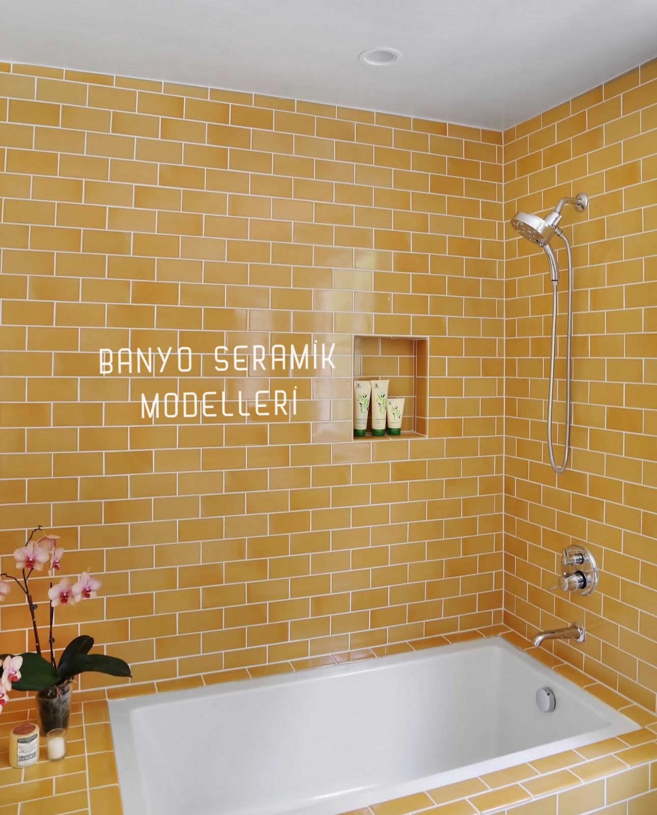 Banyo Seramik Modelleri-BSM-007, 10x20 Banyo Seramik Texture Acık Sarı